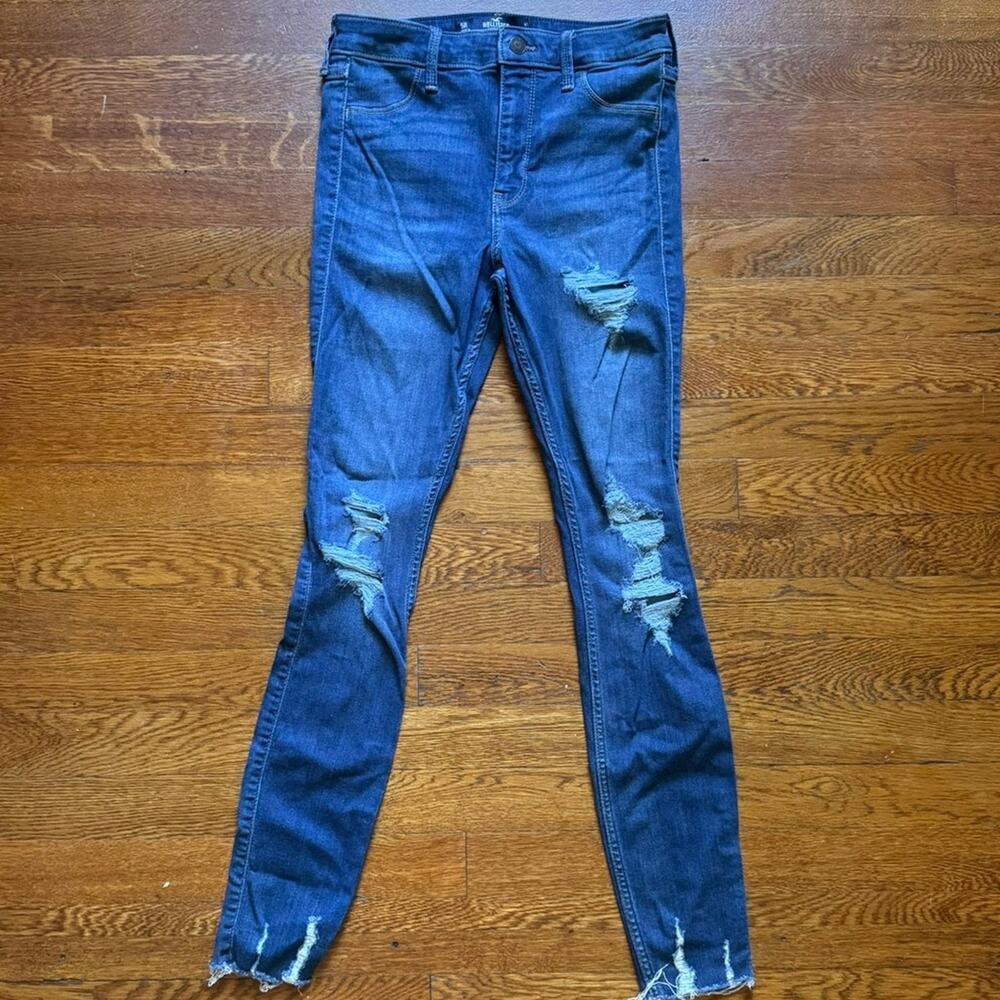 Hollister co. Distressed High Rise Jean Leggings Medium Wash